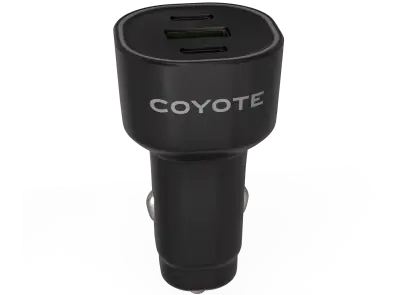 Cargador para encendedor de coche de 3 puertos (2× USB-C + 1× USB-A)